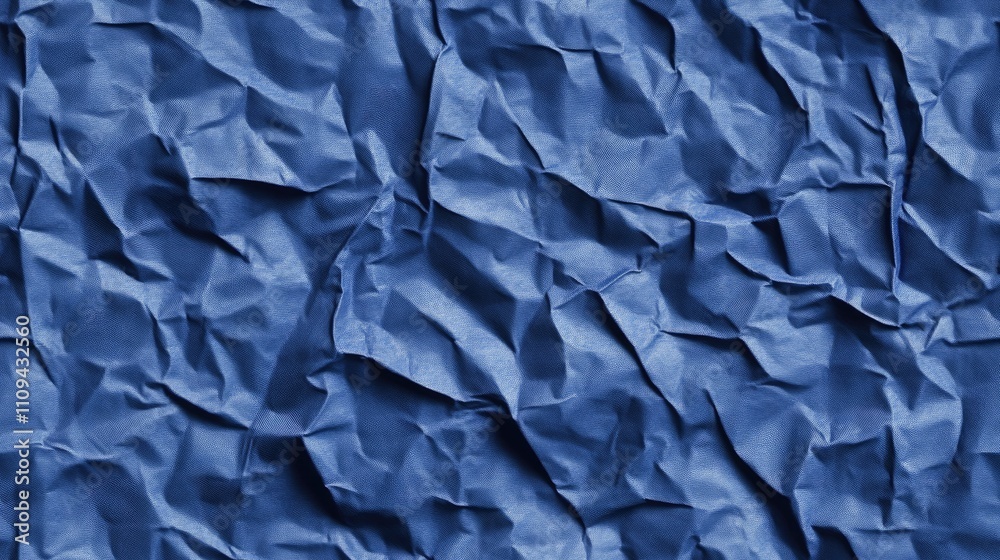 Fototapeta premium Seamless indigo crumpled paper texture featuring oil paint spots ideal for abstract background design
