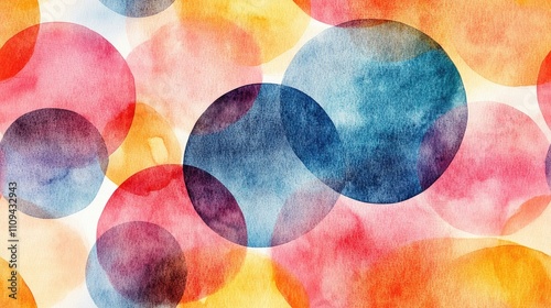 Colorful watercolor seamless pattern featuring abstract geometric shapes perfect for modern graphic design and contemporary art projects