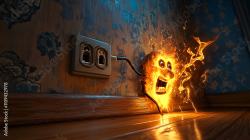 A household electrical outlet, if misused, can cause hazards such as short circuits.