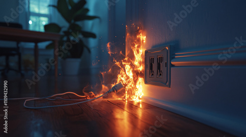 A household electrical outlet, if misused, can cause hazards such as short circuits.