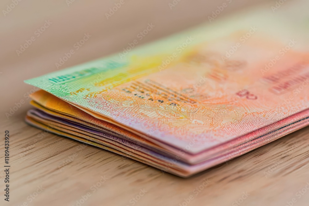 travel restrictions concept. A close-up of a passport being inspected for travel control compliance at a border checkpoint