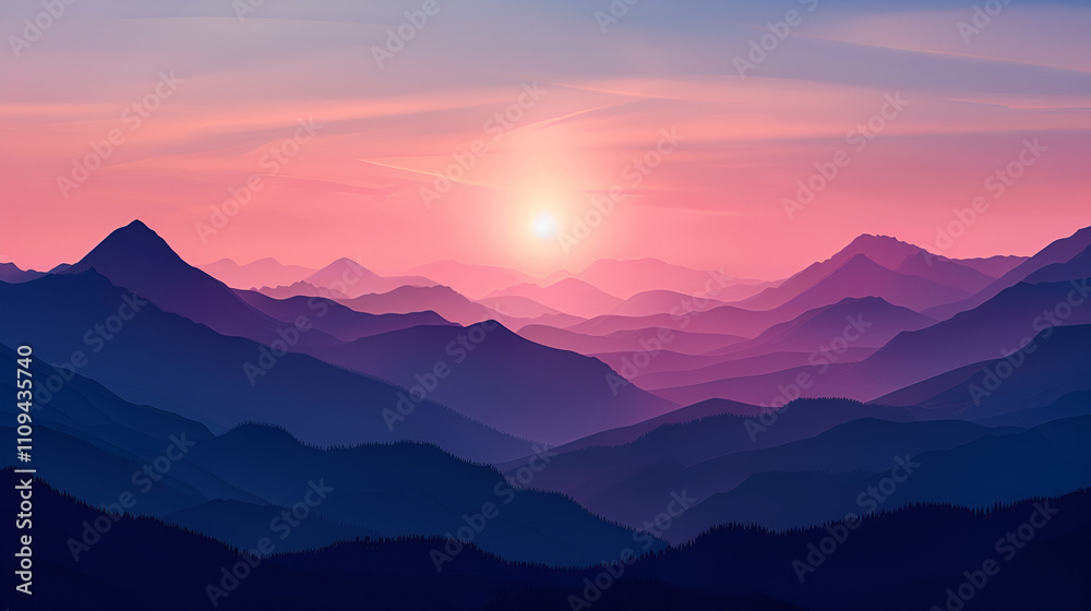 Obraz premium Mountains in silhouette Mountains in silhouette 