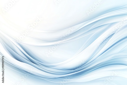 This abstract wave design features soft tones of blue and white, creating a serene atmosphere. Ideal for backgrounds, wallpapers, and creative projects with a clean aesthetic.