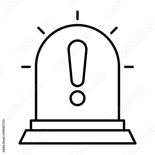 Security Alarm Vector Line Icon Design