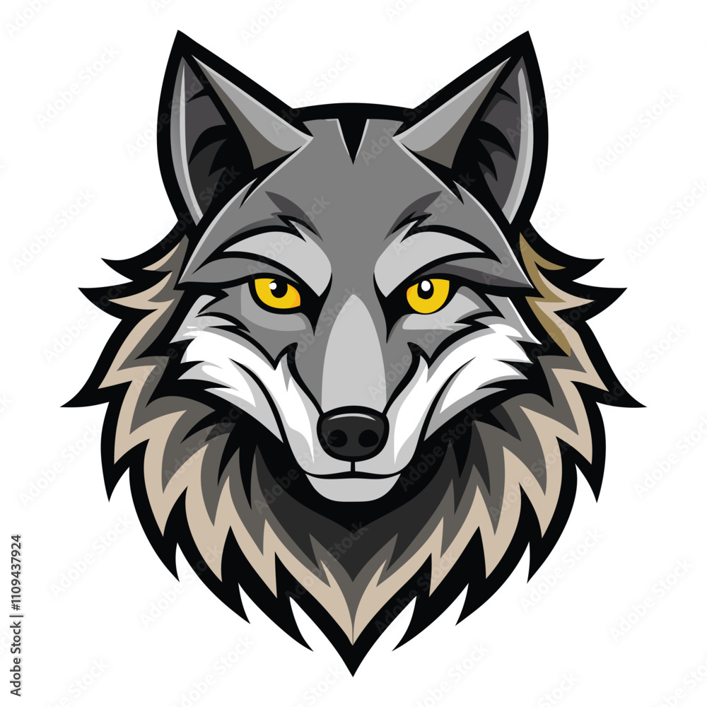 a wolf head on white background a wolf head on white background