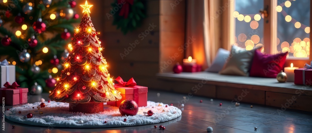 Merry Christmas QR Code Tree AI Photo, Festive Holiday Design Merry Christmas QR Code Tree AI Photo, Festive Holiday Design