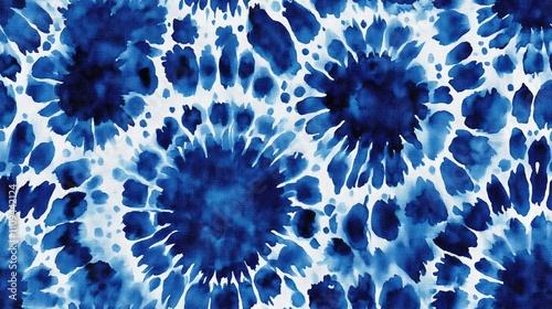 Wallpaper Mural Colorful Shibori tie dye pattern featuring vibrant indigo hues in a seamless design perfect for textiles and fashion applications Torontodigital.ca