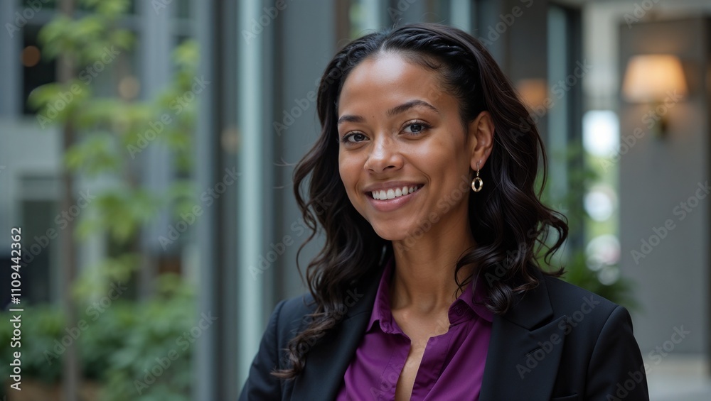 African American female business consultant in black blazer African American female business consultant in black blazer
