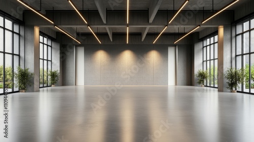 A large room with a ceiling that is lit up with lights