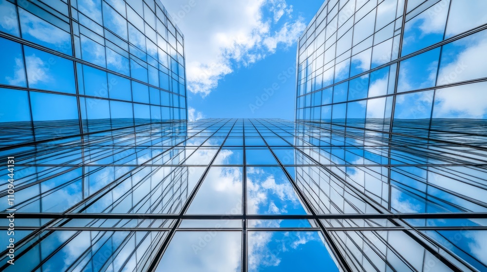 A minimalist glass tower, viewed from the ground, showing clean reflections of the sky
A minimalist glass tower, viewed from the ground, showing clean reflections of the sky