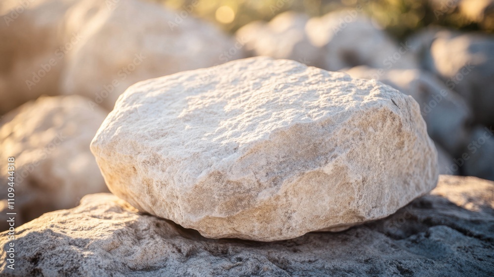 Smooth Rock on a Natural Background with Soft Sunlight Glare Smooth Rock on a Natural Background with Soft Sunlight Glare