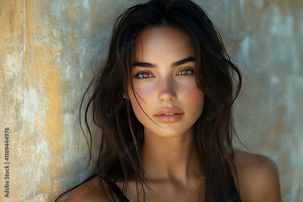 Young Model Outdoors Golden Hour Smooth Skin Beauty Young Model Outdoors Golden Hour Smooth Skin Beauty