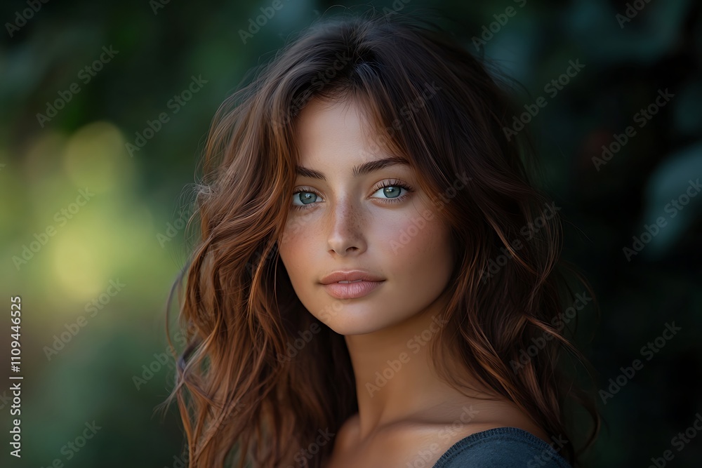 Young Woman Auburn Hair Golden Hour Outdoor Portrait Young Woman Auburn Hair Golden Hour Outdoor Portrait