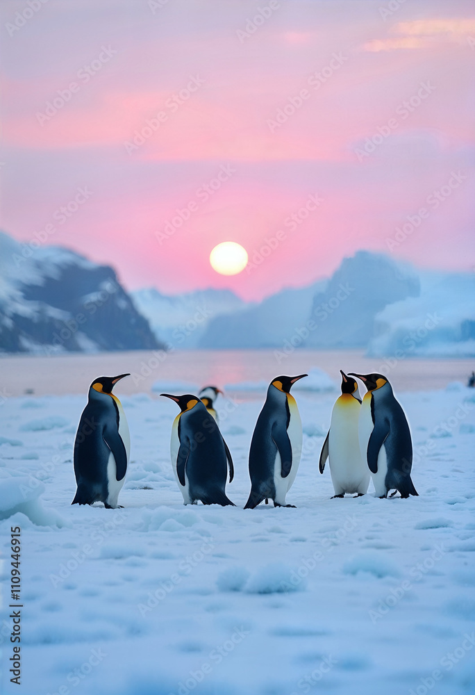 Obraz premium A group of penguins