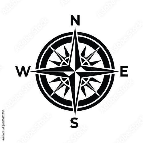 Compass Icon - Trendy Flat Vector Illustration for Navigation and Travel Design