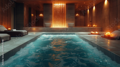 Luxurious spa environment with soothing water and serene ambiance for relaxation
