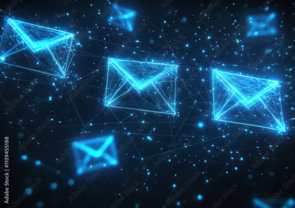 Abstract Low-Poly Background with Blue Glowing E-Print Envelope
Abstract Low-Poly Background with Blue Glowing E-Print Envelope