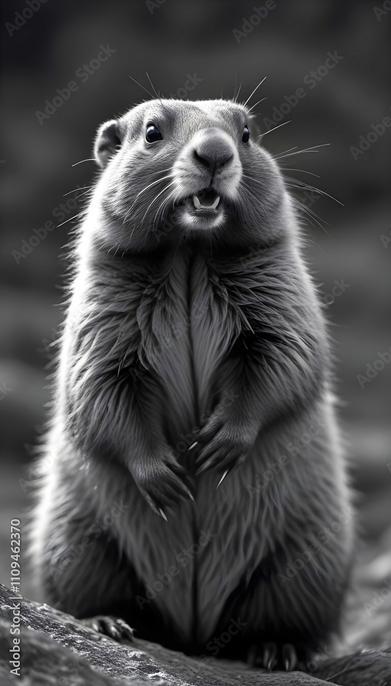Fototapeta premium Marmott Wildlife Majestic Nature Life Poster Wallpaper