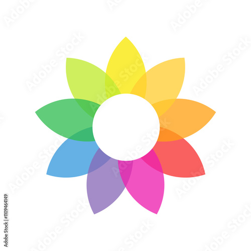 Colorful petals. Flower. Isolated on white background.