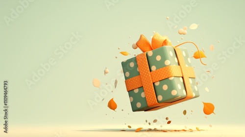 Playful Gift Box Winter Scene