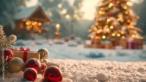 Christmas Tree in Snowy Landscape