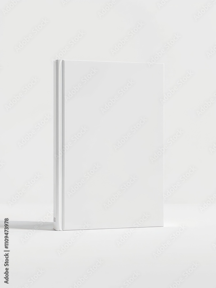 Vertical book cover in minimalistic white setting, design, template, bright, clean Vertical book cover in minimalistic white setting, design, template, bright, clean
