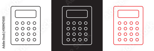 Calculator icon set. Accounting icon. isolated on white and black background. Vector illustration. EPS 10