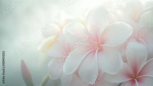 Soft Frangipani Flowers on a Gentle Background