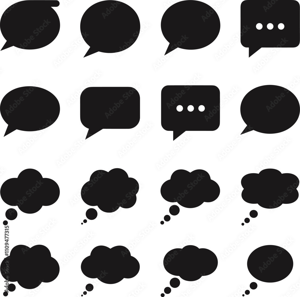 Fototapeta premium Collection of Speech and Thought Bubbles