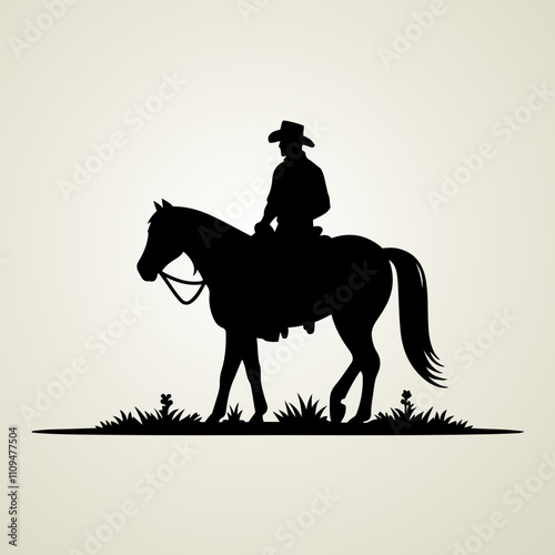 Vector Western Cowboy Riding Horse t-shirt design