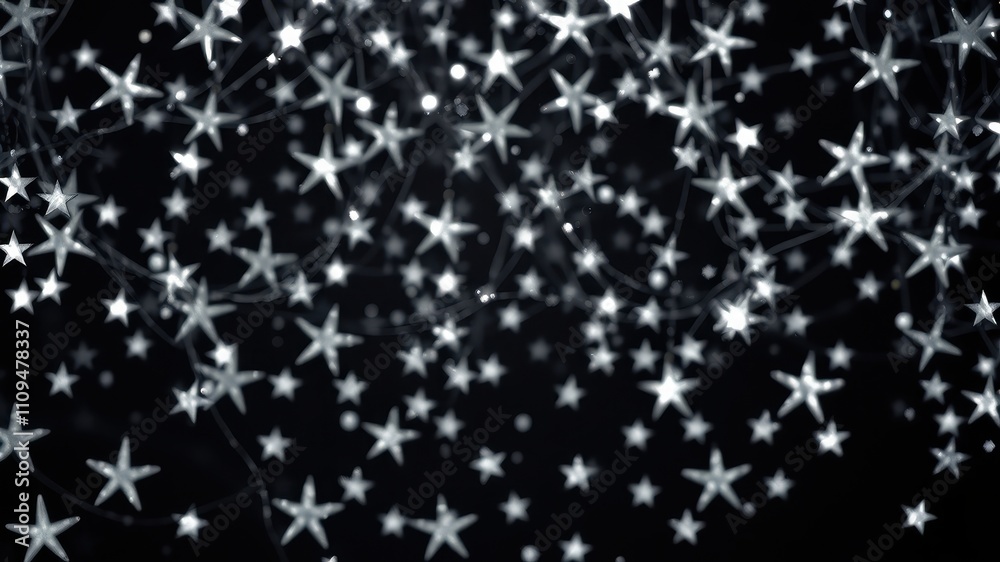 A scattering of silver stars suspended in a black abyss, each twinkling with a faint ethereal glow. A scattering of silver stars suspended in a black abyss, each twinkling with a faint ethereal glow.
