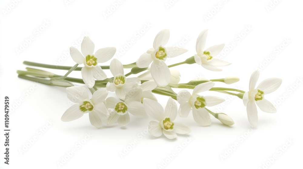 Fototapeta premium White Snowdrop Flowers on a Bright Background