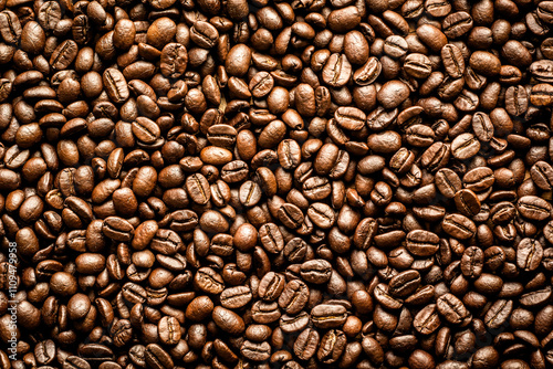 Roasted Coffee Beans background texture. 
