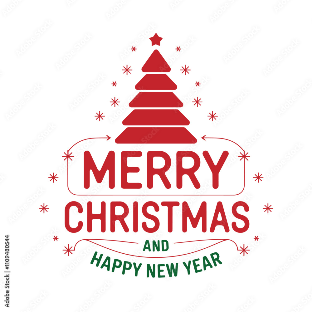 Fototapeta premium Merry Christmas & Happy New Year Design