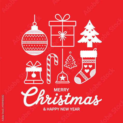 Red & White Christmas Icon Set