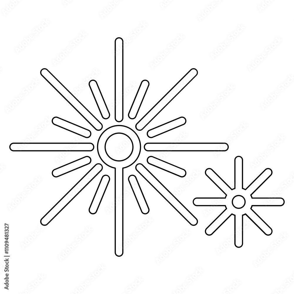 Obraz premium Firework icon in line style