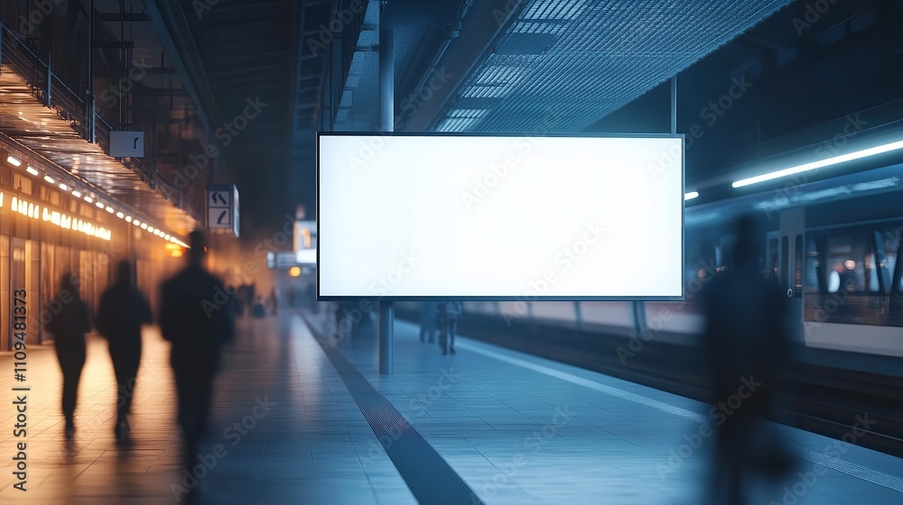 An Empty Blank Billboard or Advertising Poster in a Train Station
An Empty Blank Billboard or Advertising Poster in a Train Station