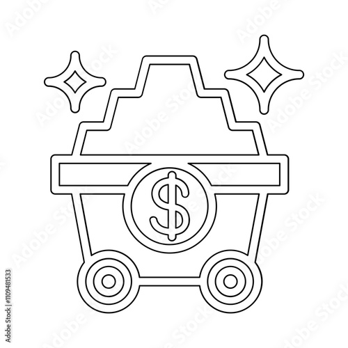 Mining icon in line style