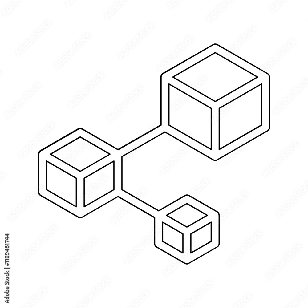 Blockchain icon in line style