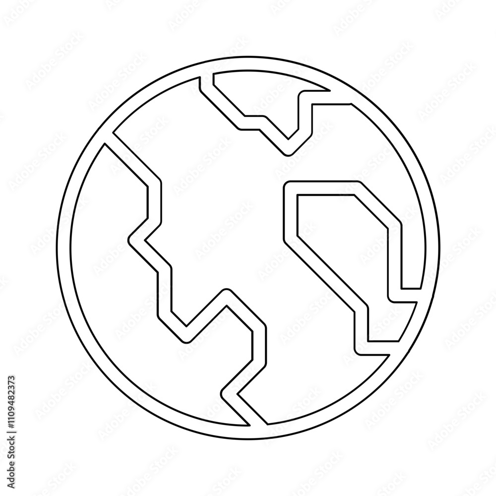 Earth, world icon in line style Earth, world icon in line style