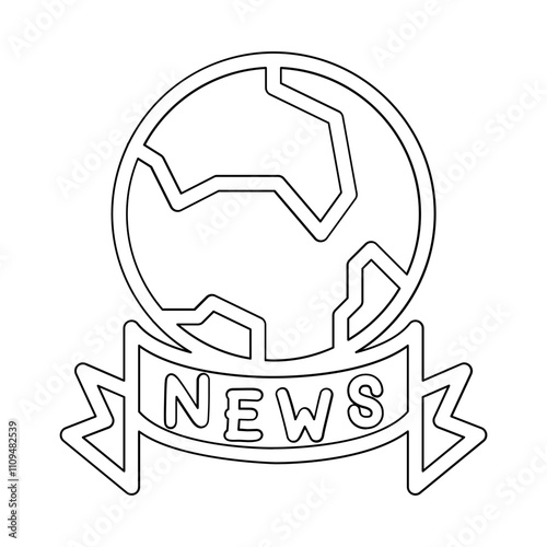 International news icon in line style