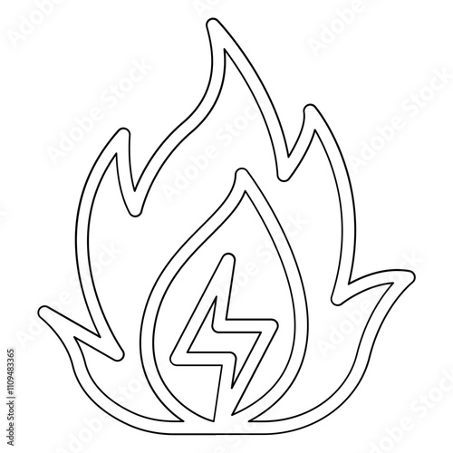 Flammable icon in line style