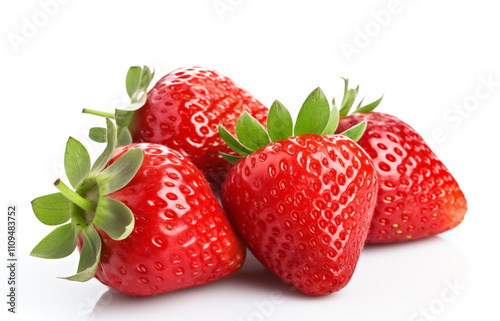 Wallpaper Mural strawberries isolated on white background. One strawberry Torontodigital.ca