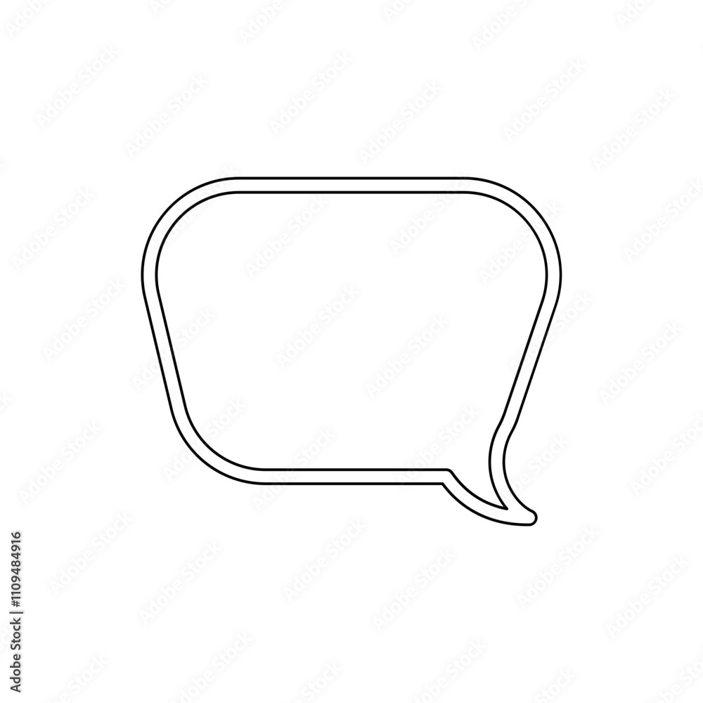 Naklejka premium Chat bubble icon in line style