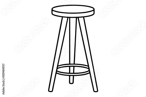 Bar stool | isolated silhouette vector illustration on white background