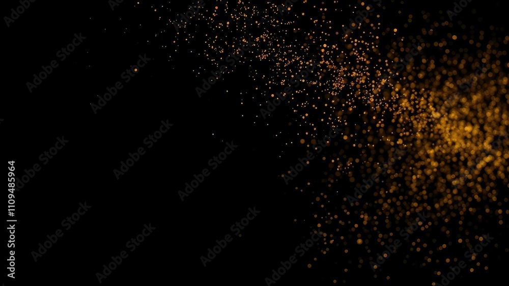 custom made wallpaper toronto digitalA mesmerizing display of golden bokeh particles dancing in the darkness, creating a captivating abstract pattern.