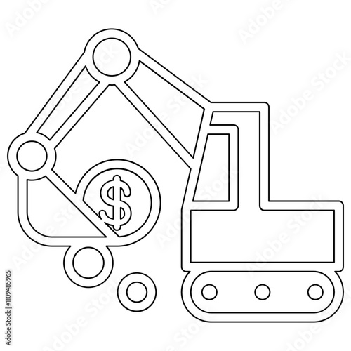 Crypto mining icon in line style