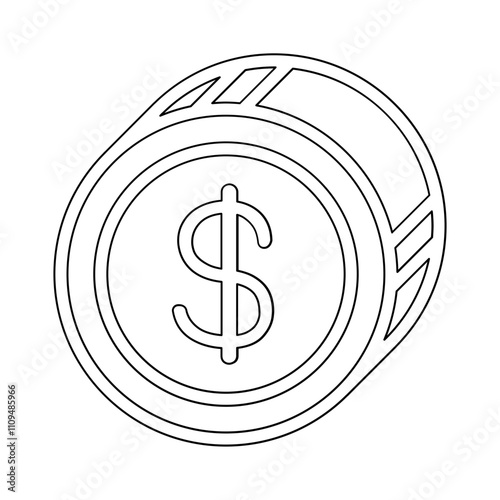 Coin icon in line style