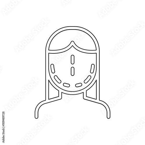 Facial surgery icon in line style