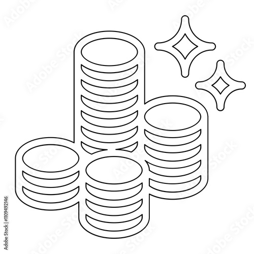 Money icon in line style